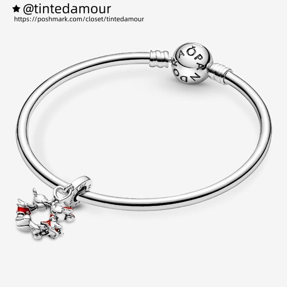 Pandora Disney Mickey Mouse & Minnie Mouse Kissing Dangle Charm - Picture 4 of 6